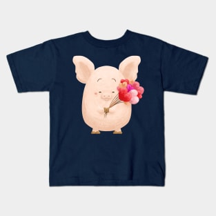 Valentine Pig Kids T-Shirt